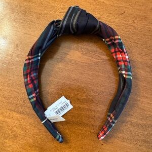 J Crew Factory tartan topknot headband